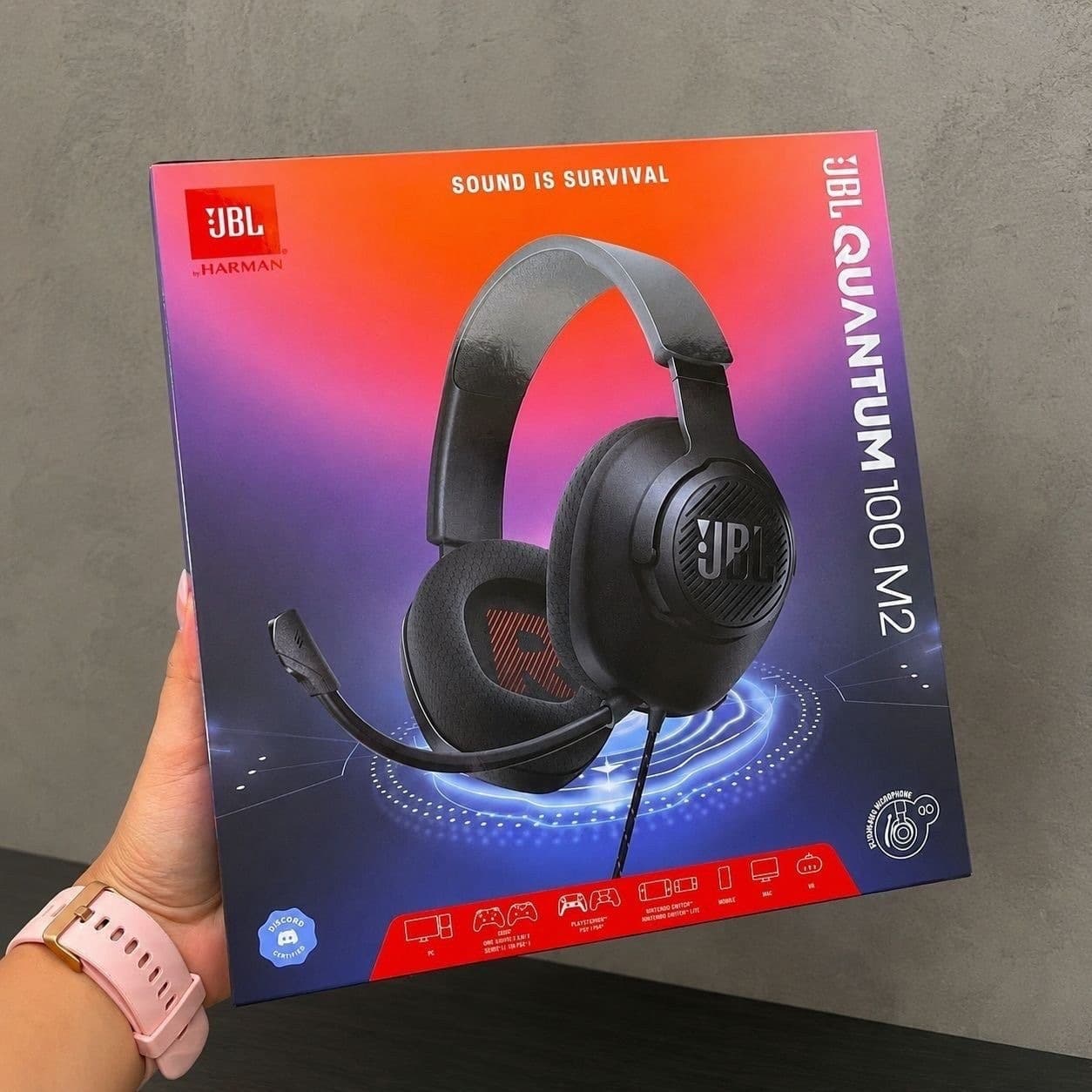 JBL Quantum 100M2 Gamer Over-Ear com Microfone Removível para PS4 e PS5